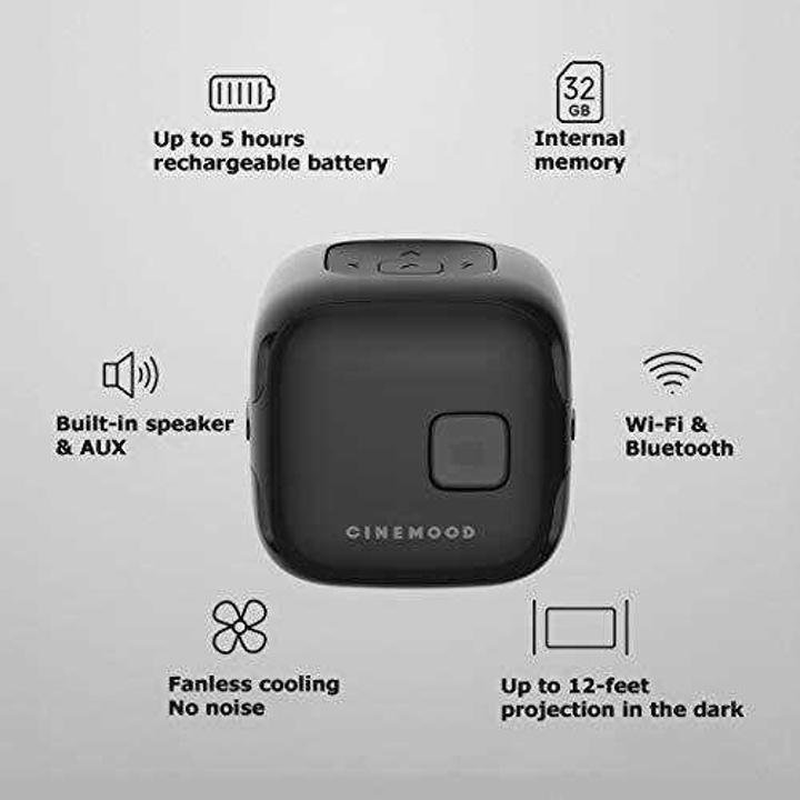 CINEMOOD 360 – Smart wi-fi Cube Projector with Streaming Services, 360~ Videos, Games, Kids Entertainment. 120 inch Picture, 5-Hour Video Playtime. Neat Portable Projector for Family Entertainment. - Image 8
