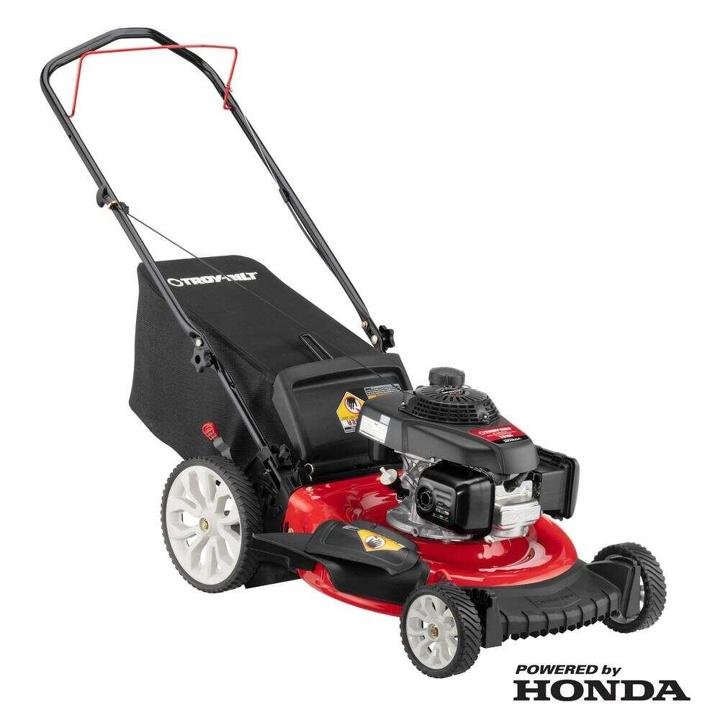 Troy-Bilt 21 in. 160 cc Honda Gas Walk Behind Push Mower with High Rear Wheels and 3-in-1 Cutting TriAction Cutting System - Image 8
