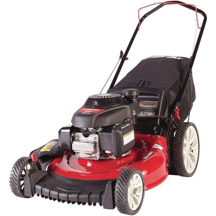 Troy-Bilt 21 in. 160 cc Honda Gas Walk Behind Push Mower with High Rear Wheels and 3-in-1 Cutting TriAction Cutting System - Image 11
