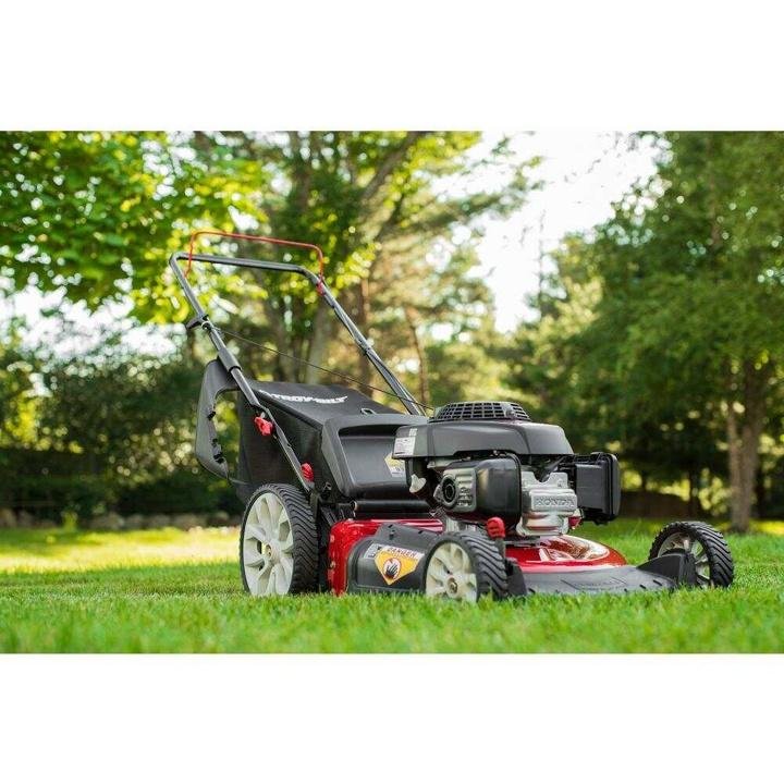Troy-Bilt 21 in. 160 cc Honda Gas Walk Behind Push Mower with High Rear Wheels and 3-in-1 Cutting TriAction Cutting System - Image 13