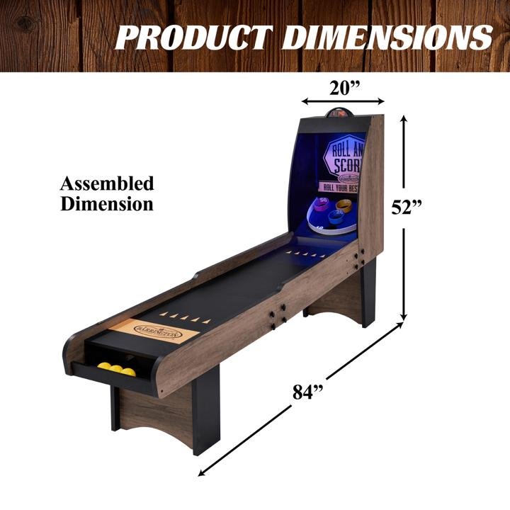 84″ Roll and Score Game, LED Scorer, Arcade Sound Effects With Automatic Ball Return - Image 3