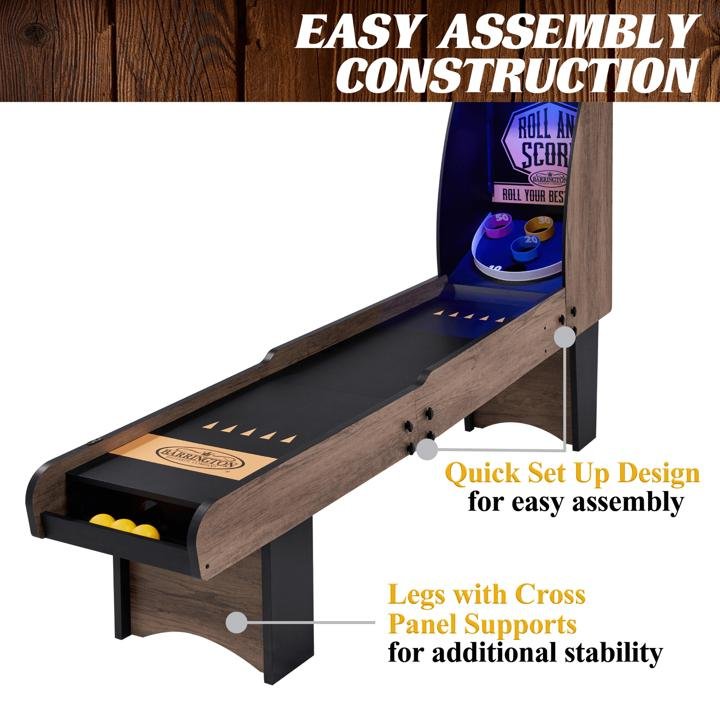 84″ Roll and Score Game, LED Scorer, Arcade Sound Effects With Automatic Ball Return - Image 6