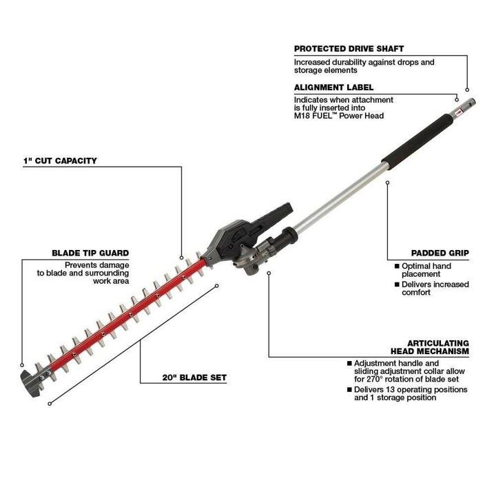 Milwaukee M18 FUEL 18-Volt Lithium-Ion Cordless Brushless String Grass Trimmer Combo Kit with Pole Saw, Hedge Trimmer, Edger - Image 13