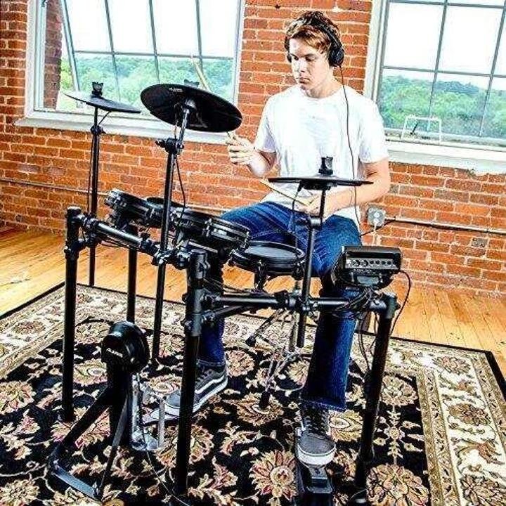 Alesis Drums Nitro Mesh Kit – Eight Piece All Mesh Electronic Drum Kit With Super Solid Aluminum Rack, 385 Sounds, 60 Play Along Tracks, Connection Cables, Drum Sticks & Drum Key Included - Image 5