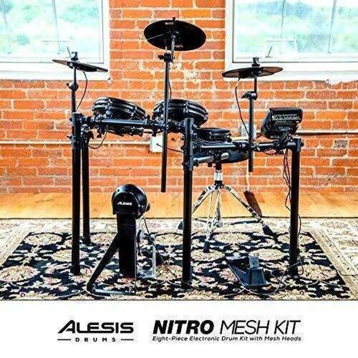 Alesis Drums Nitro Mesh Kit – Eight Piece All Mesh Electronic Drum Kit With Super Solid Aluminum Rack, 385 Sounds, 60 Play Along Tracks, Connection Cables, Drum Sticks & Drum Key Included - Image 7