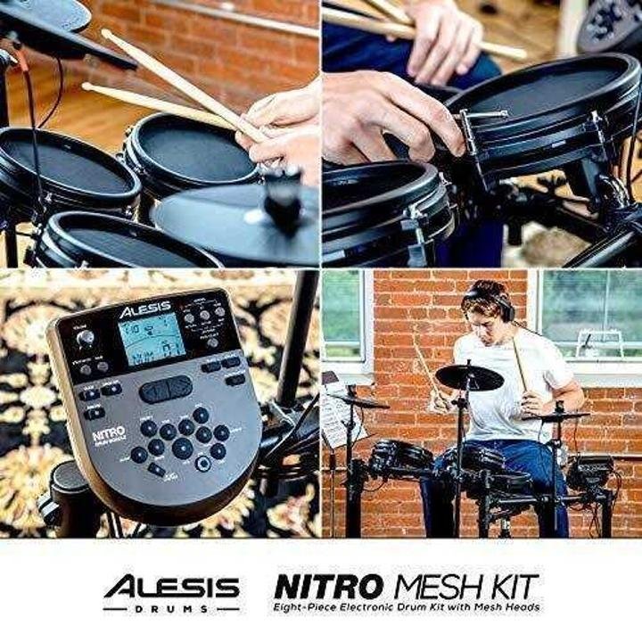 Alesis Drums Nitro Mesh Kit – Eight Piece All Mesh Electronic Drum Kit With Super Solid Aluminum Rack, 385 Sounds, 60 Play Along Tracks, Connection Cables, Drum Sticks & Drum Key Included - Image 13