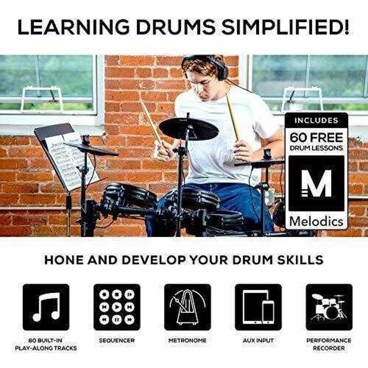 Alesis Drums Nitro Mesh Kit – Eight Piece All Mesh Electronic Drum Kit With Super Solid Aluminum Rack, 385 Sounds, 60 Play Along Tracks, Connection Cables, Drum Sticks & Drum Key Included - Image 14