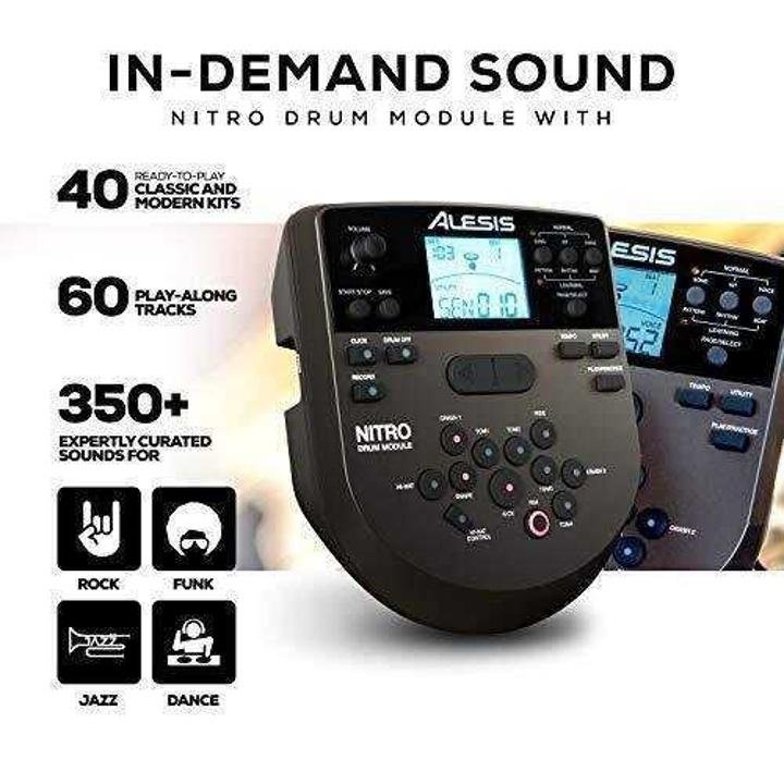 Alesis Drums Nitro Mesh Kit – Eight Piece All Mesh Electronic Drum Kit With Super Solid Aluminum Rack, 385 Sounds, 60 Play Along Tracks, Connection Cables, Drum Sticks & Drum Key Included - Image 15