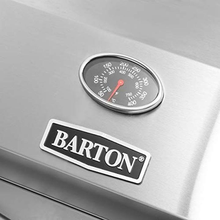 Barton Two-Burner Propane Tabletop Gas Grill Stainless Steel BBQ with Foldable Leg, 20000 BTU, Stainless Steel - Image 3