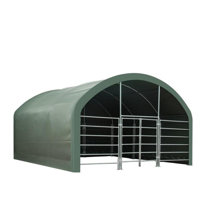 TMG-ST2020L 20′ x 20′ Single Truss Livestock Corral Shelter w/ 17oz PVC Cover - Image 4