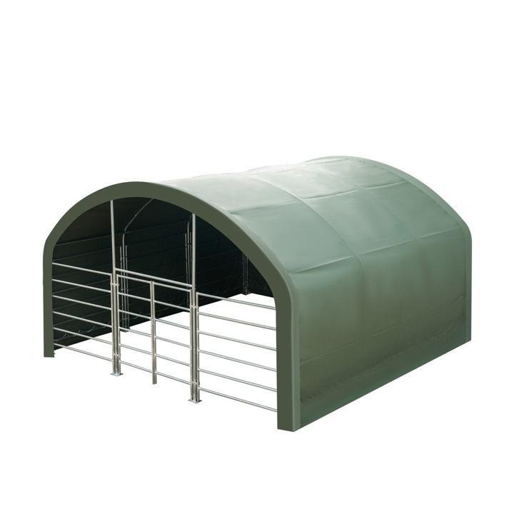 TMG-ST2020L 20′ x 20′ Single Truss Livestock Corral Shelter w/ 17oz PVC Cover - Image 5