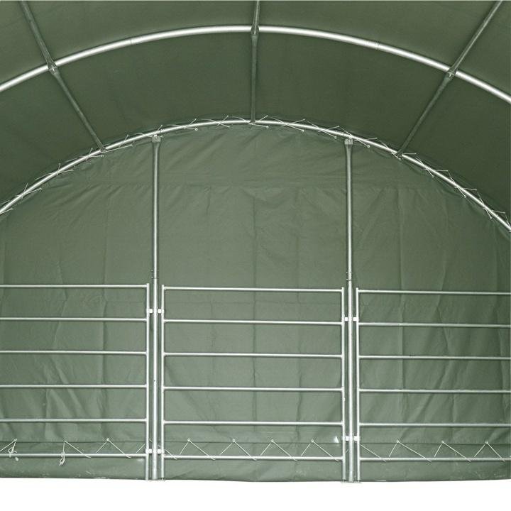 TMG-ST2020L 20′ x 20′ Single Truss Livestock Corral Shelter w/ 17oz PVC Cover - Image 7