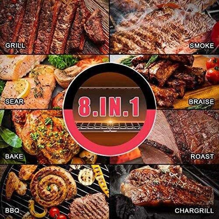 ASMOKE Portable Wood Pellet Grill and Smoker with Auto Temper Control, 8 in 1 BBQ Grill Set AS300, 256 Sq. in. Cooking Area – Includes Waterproof Grill Cover and Meat Probe, Apple Red - Image 3