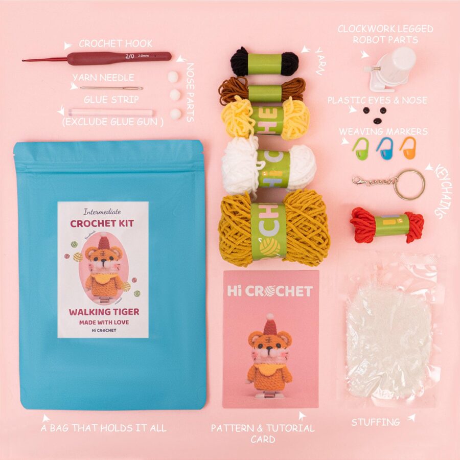 Cute Animal Walking Tiger Crochet Kit - Image 6