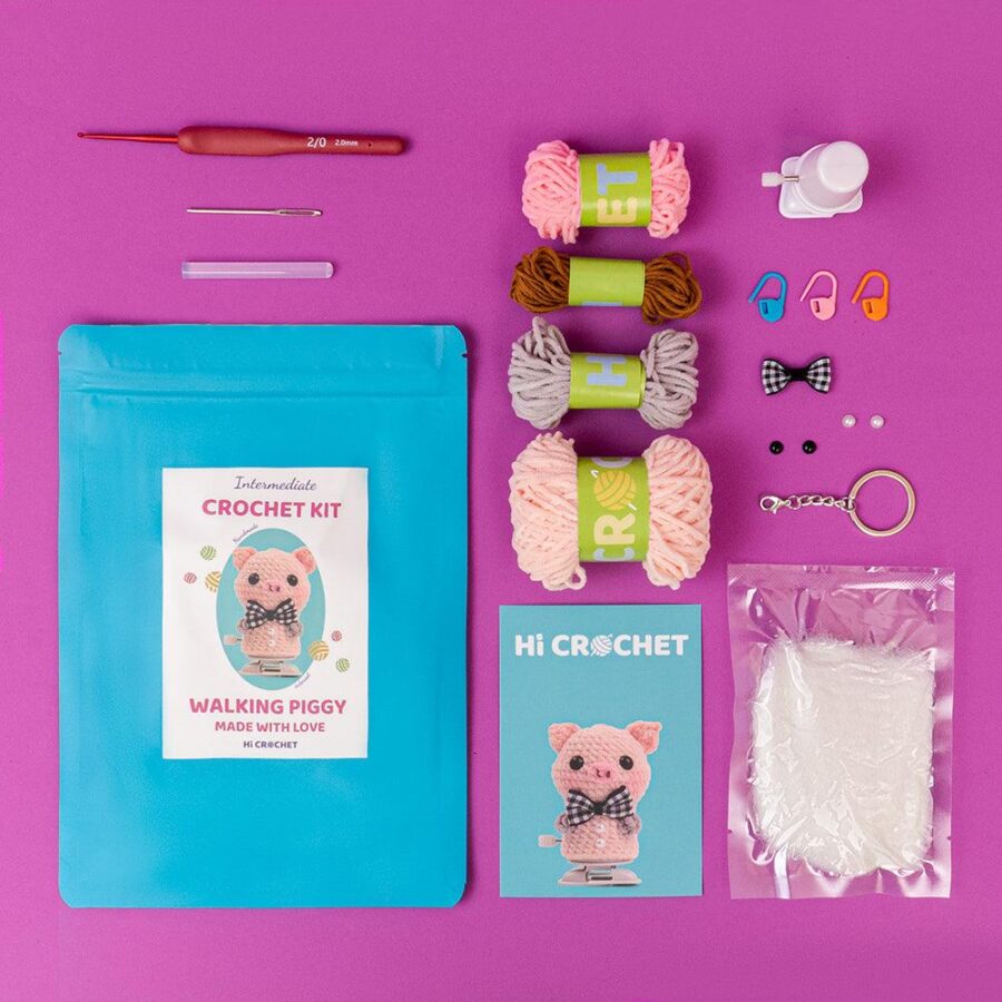 Cute Walking Piggy Crochet Kit - Image 5