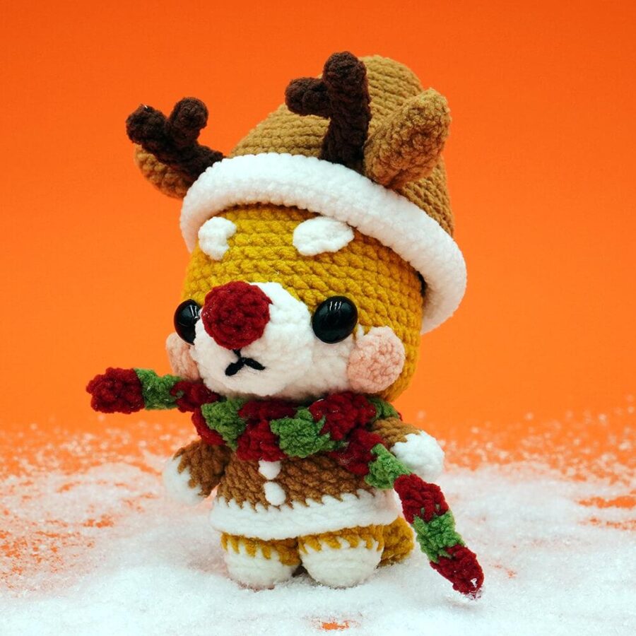 Crochet Christmas Shiba, Santa, Snowman, Tree and Hat Amigurumi Christmas Animals Gift - Image 3