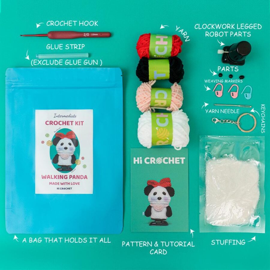 Cute Animal Walking Panda Crochet Kit - Image 6