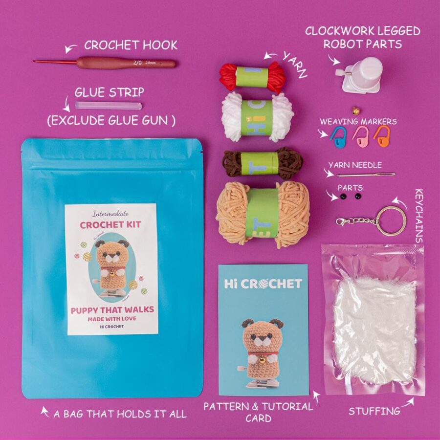 Cute Walking Puppy Hand Crochet Kit - Image 6