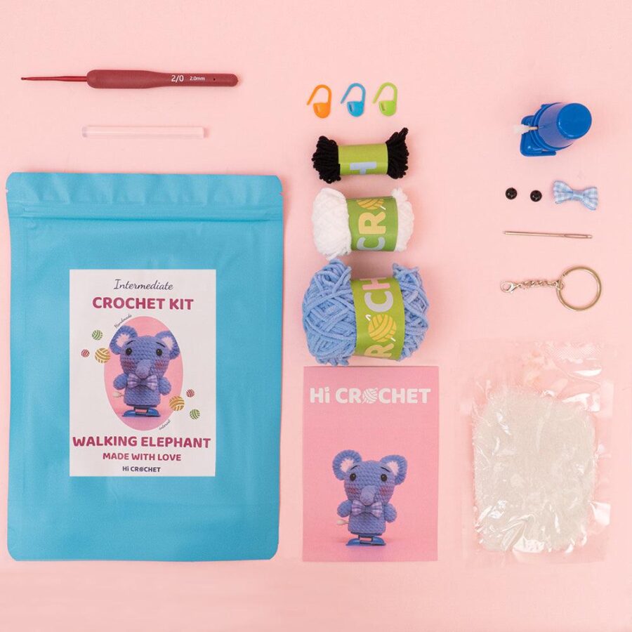 Cute Animal Walking Elephant Crochet Kit - Image 5