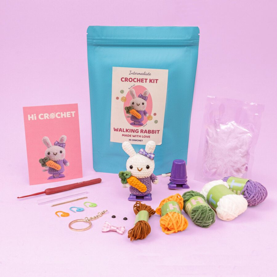 Soft Cute Walking Rabbit Crochet Kit - Image 2